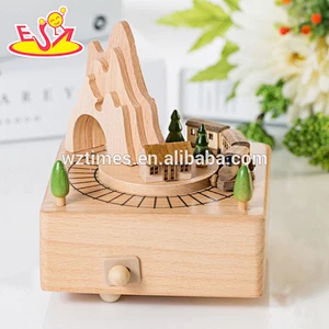 Top fashion kids wooden music box collection best design cartoon children music box collection W07B049