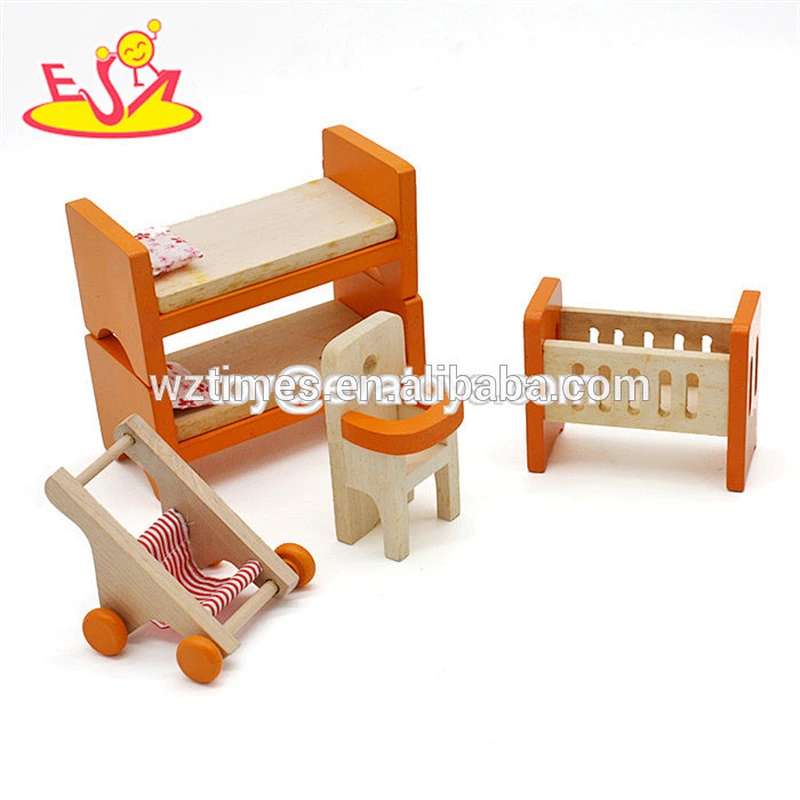 Wholesale pink cute kids wooden doll swing toy interesting toddler wooden doll swing toy W08F023