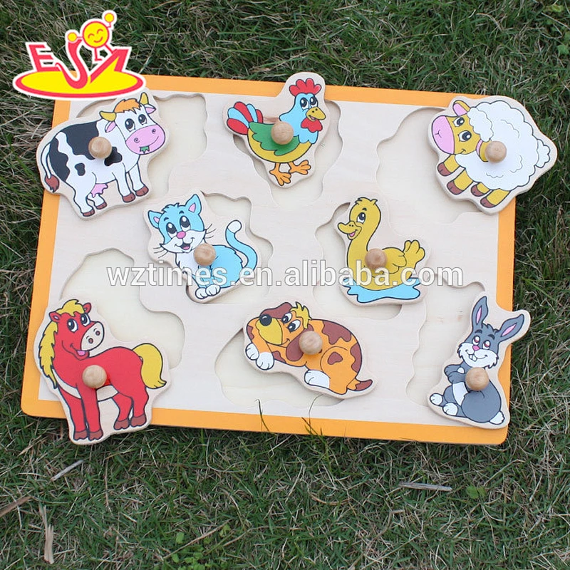 wholesale top fashion wooden animal puzzle intelligence wooden animal puzzle W14M088