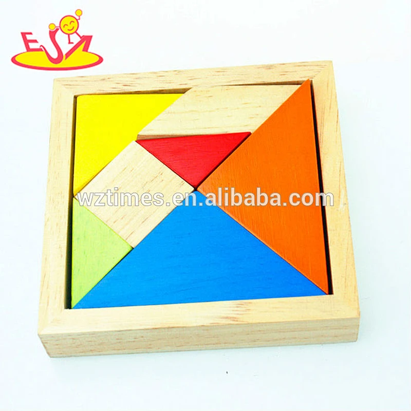 2018 new design kids wooden magnetic tangram fashion children wooden magnetic tangram baby wooden magnetic tangram W13A096