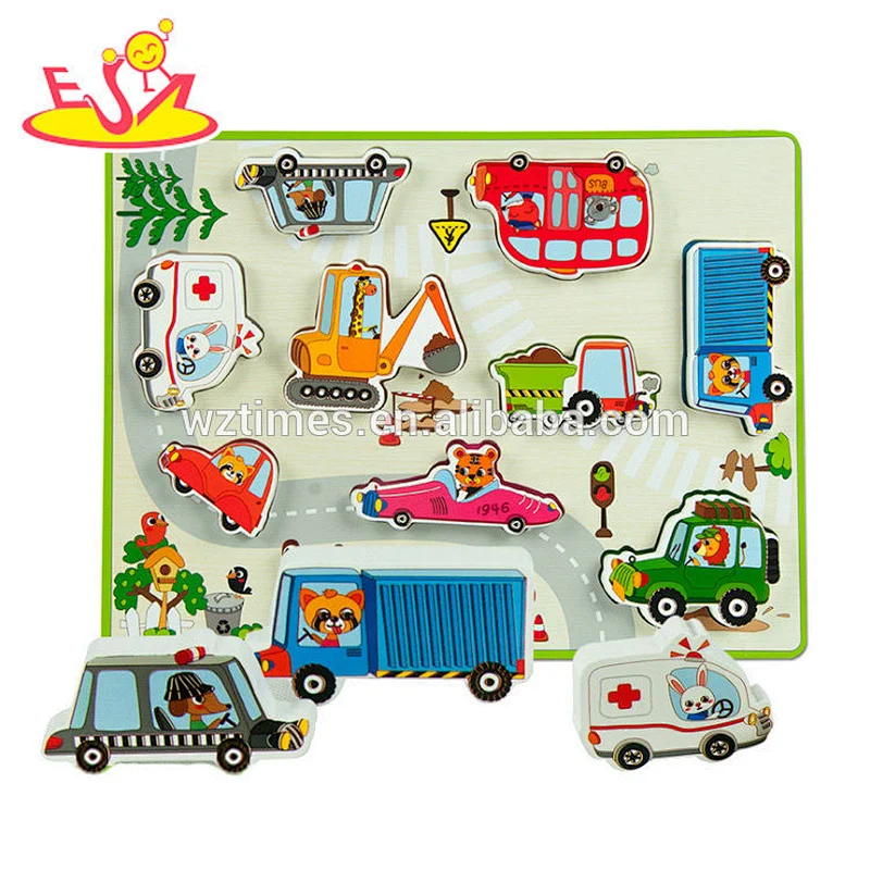 Wholesale lovely animal wooden peg jigsaw for 1 year old baby W14M144