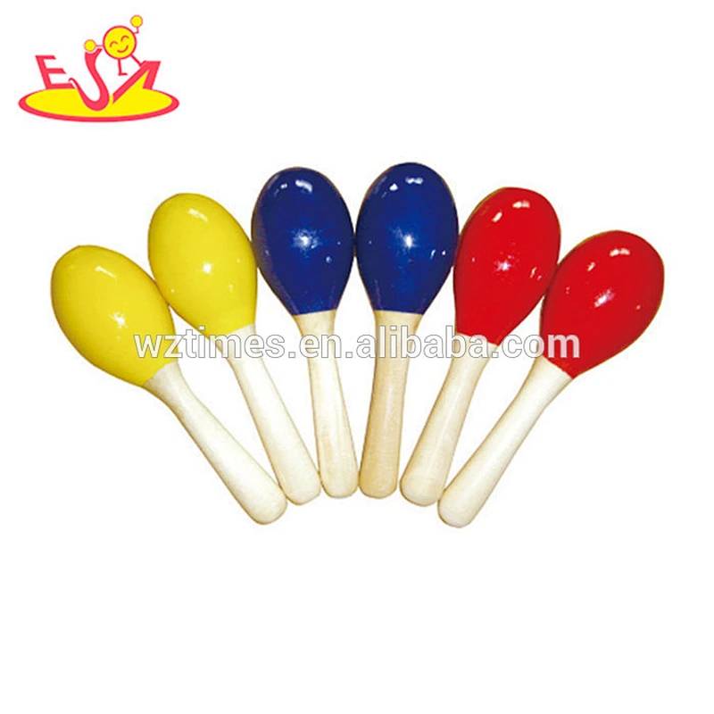 Wholesale kids educational wooden maracas best sale children toy wooden maracas W07I045