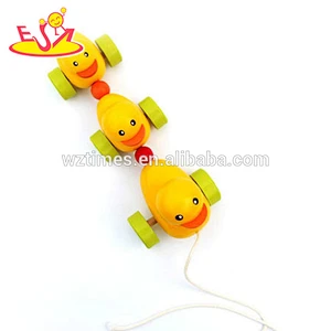 2018 wholesale kids wooden yellow duck toy fashion children wooden yellow duck toy funny baby wooden yellow duck toy W05B146
