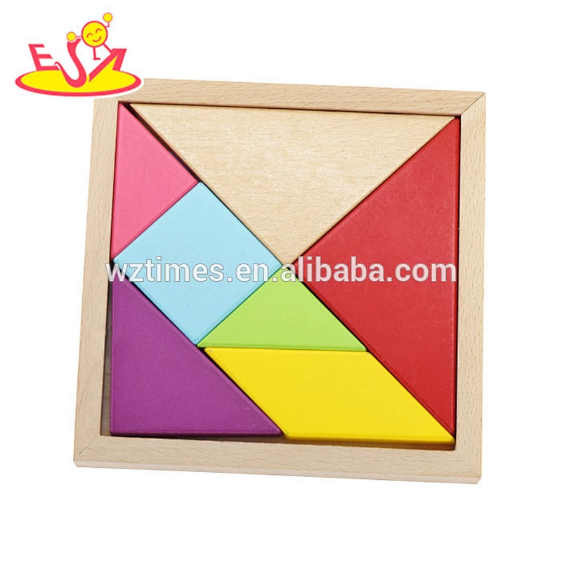 2017 Best design sale wooden tangram games for kids education W11D005