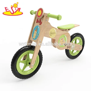 Wholesale brand new wooden cartoon balance bike hot sale baby wooden cartoon balance bike W16C183