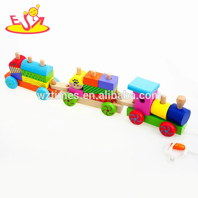 2018 wholesale children wooden train toy funny baby wooden train toy colorful children wooden train toy W04A269