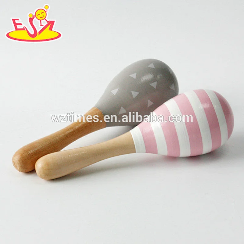 Wholesale hottest sale wooden maracas sand ball toy for musical gift W07I127