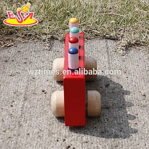 wholesale most popular children's wooden toy bus cheap kids wooden toy bus W04A257