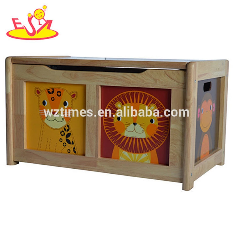 wholesale high quality cartoon baby wooden storage box most popular children wooden storage box W08C137