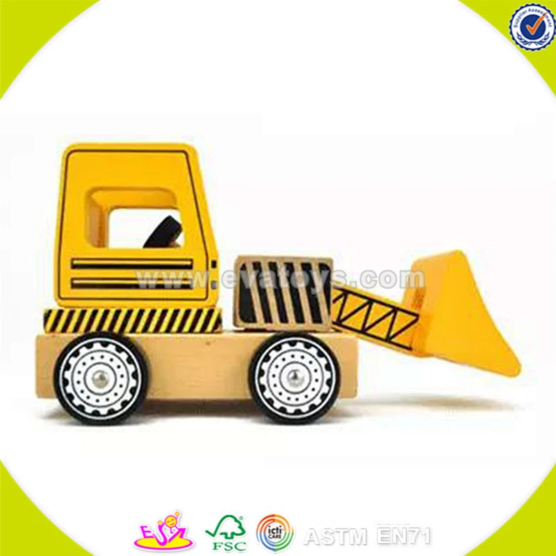 wholesale pretty wooden track car toy funny yellow wooden truck car toy wonderful toddler wooden track car toy W04A149