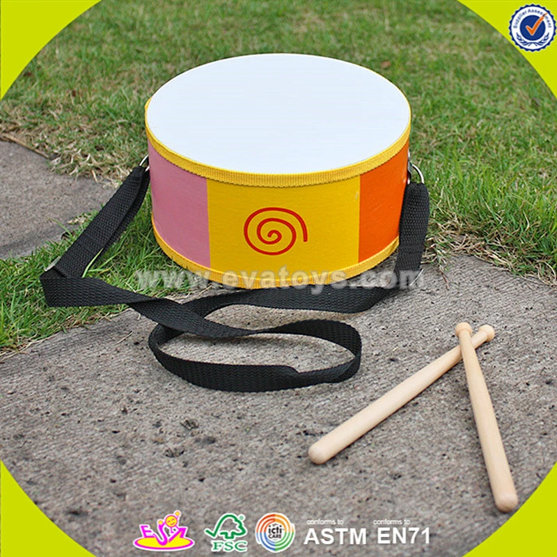 wholesale simple style wooden toy double drums funny wooden toy double drums for toddlers W07J004