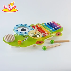 Wholesale best sale crocodile shaped green wooden xylophone musical set toy for children W07A093