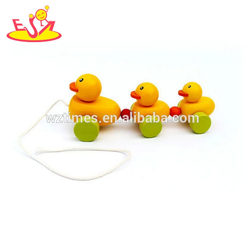 2018 wholesale kids wooden yellow duck toy fashion children wooden yellow duck toy funny baby wooden yellow duck toy W05B146
