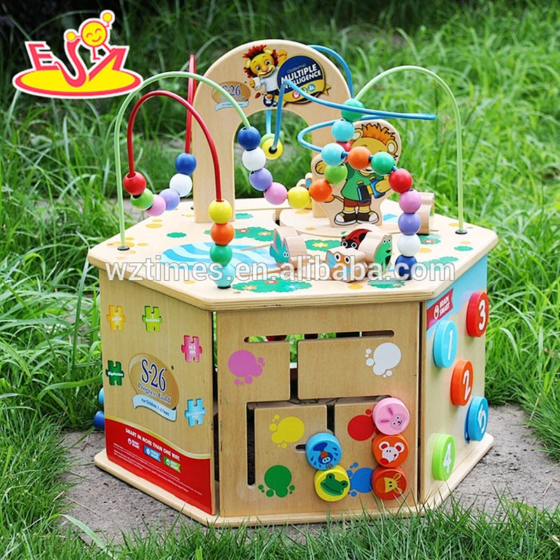 2018 wholesale baby wooden function toy multi kids wooden function toy funny children wooden function toy W11B081