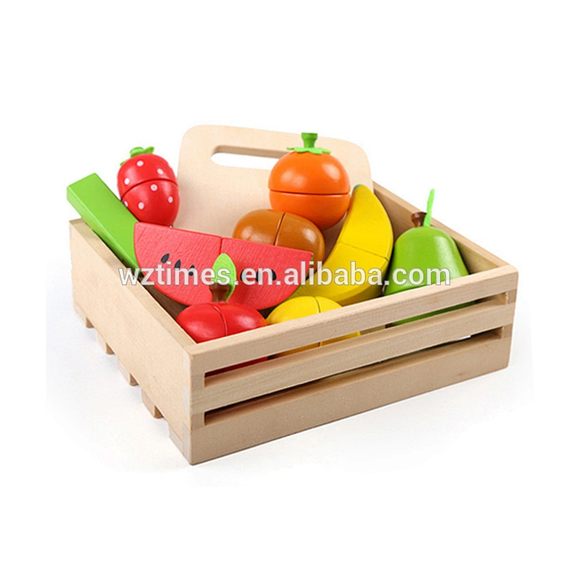 2018 Wholesale hot sale pretend play kitchen toys wooden cutting toy for kids W10B214