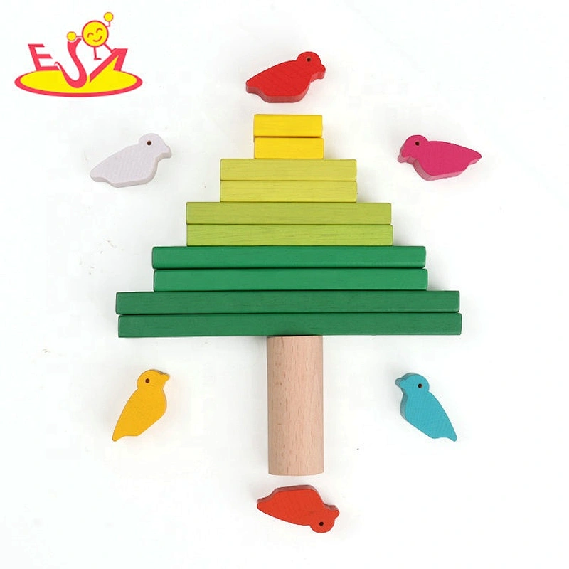 2019 New fashion educational wooden balancing tree building blocks for kids W13D219