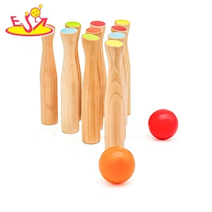 Latest release wooden toy toddler bowling set with low price W01D021