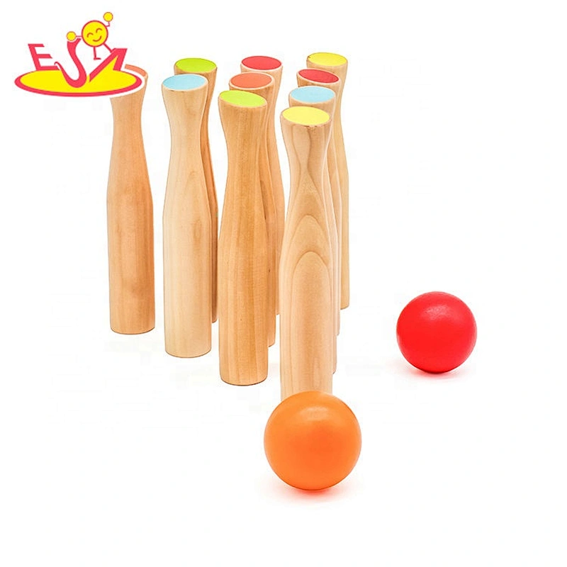 Latest release wooden toy toddler bowling set with low price W01D021