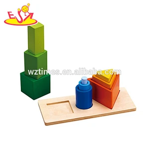 Hochwertige Holzklötze stapeln Spielzeug multishape Kleinkind Holzklötze stapeln Spielzeug W13D041
