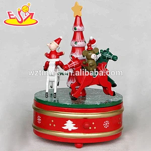 wholesale baby wooden carousel music box fashion kids wooden carousel music box popular wood carousel music box W07B011A