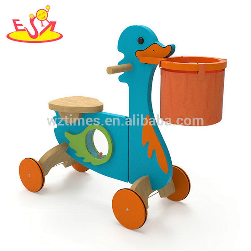 Original Design 4 wheels wooden ride on toy car for kids W16A034