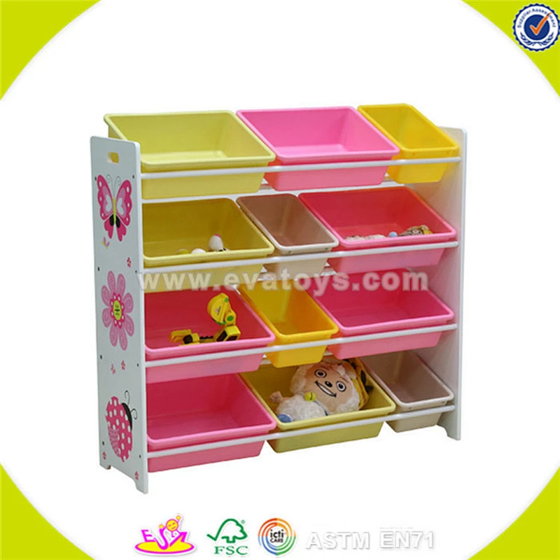 Wholesale hottest colorful household wooden children book shelf W08C042