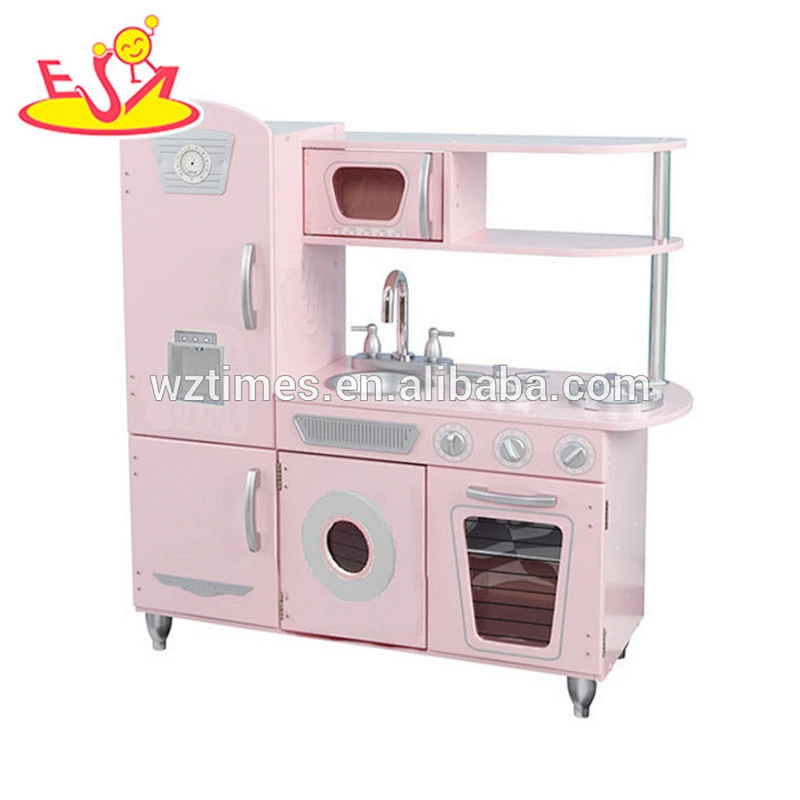 Venta al por mayor divertido juego de cocina de madera juego de simulación de cocina para niños W10C354
