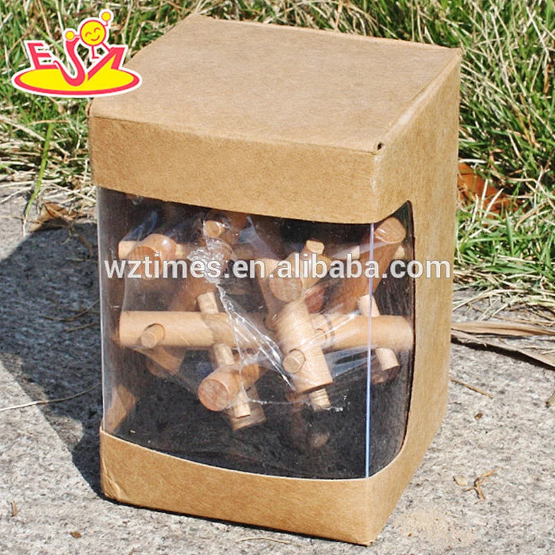 Wholesale intelligence puzzle wooden brain teaser toy for kids' IQ training W11C020