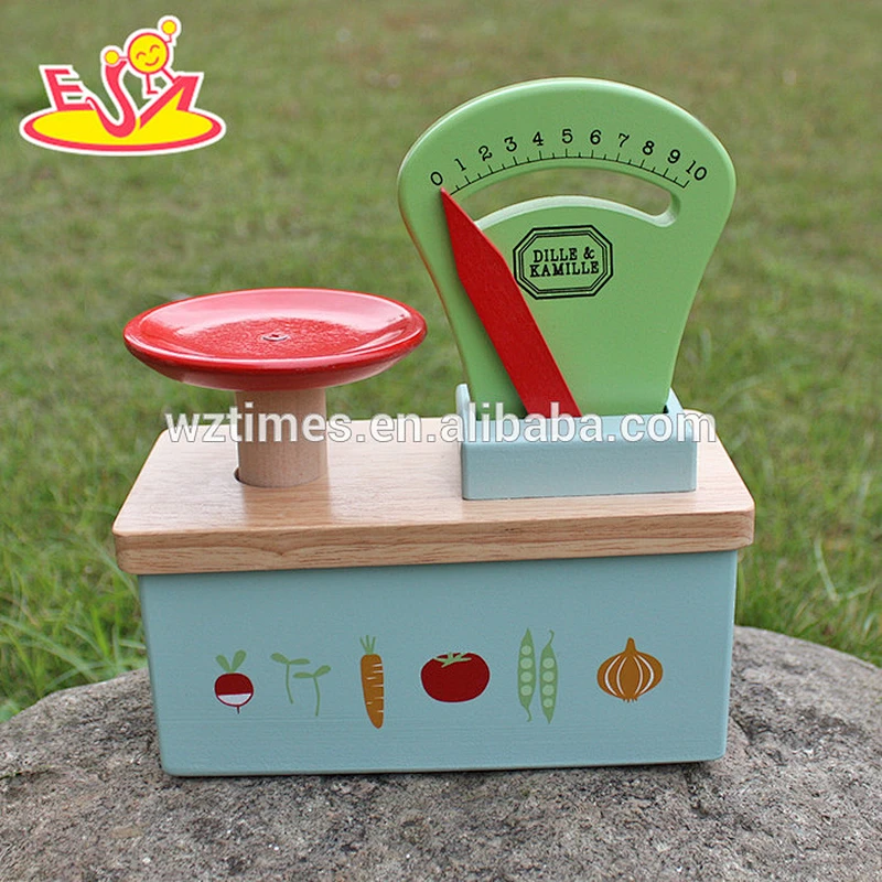 2018 wholesale baby wooden toy scales, funny kids wooden toy scales, children home play wooden toy scales W10D148