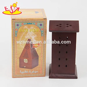 2018 Wholesale cheap four sides of the top wooden incense cone burner W02A262