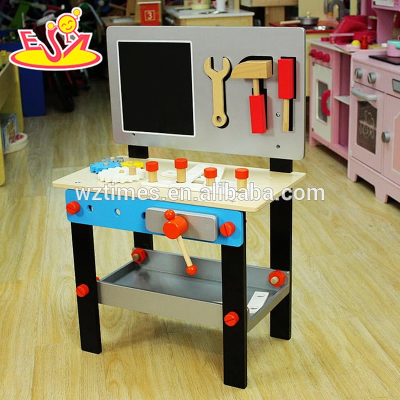 2018 wholesale kids wooden tool table new design baby wooden tool table cheap children wooden tool table W03D070