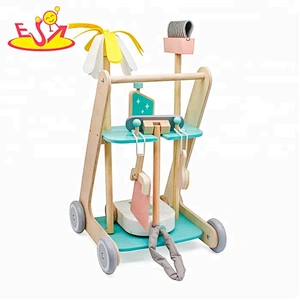 New hottest pretend play toys wooden kids vacuum cleaner for wholesale W10D194B
