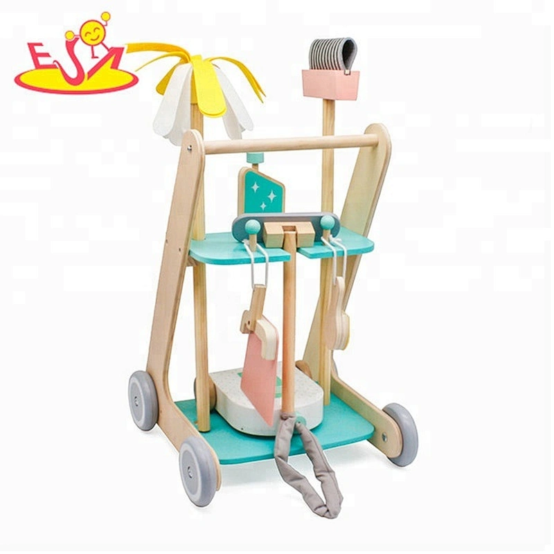 New hottest pretend play toys wooden kids vacuum cleaner for wholesale W10D194B