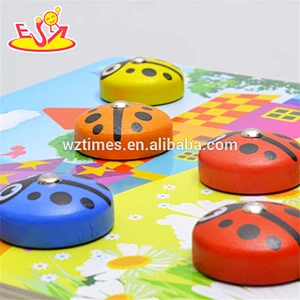 2018 wholesale wooden magnetic toys for toddlers new design ladybug toy wooden magnetic toys for toddlers W01A194