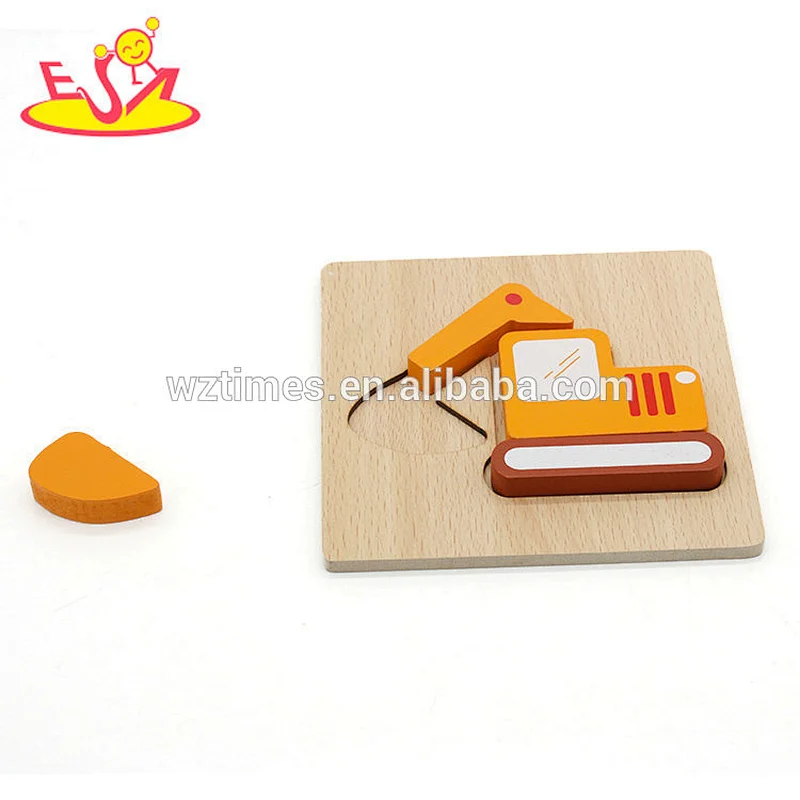 2018 Wholesale educational toy style jigsaw puzzle wooden tiny jigsaw puzzles for kids W14D049