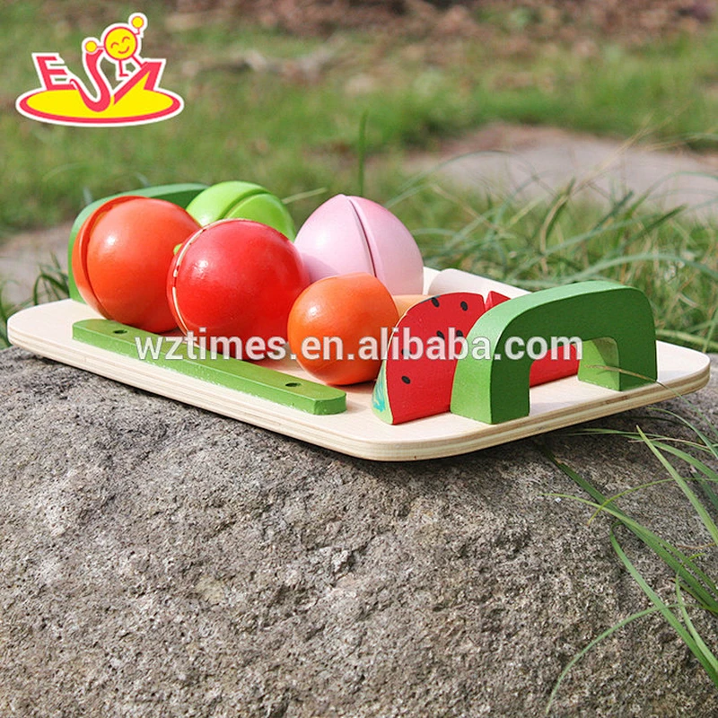 New design wooden fruit cut toy children wooden fruit cut toy for pretend W10B177