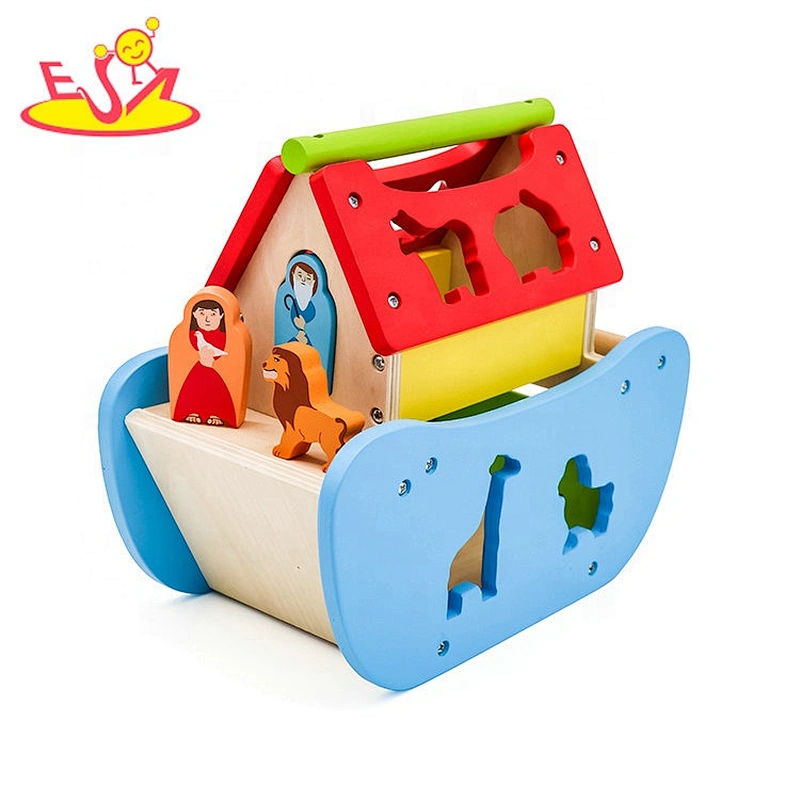 2019 New arrival educational toys wooden noahs ark set for children W12D137