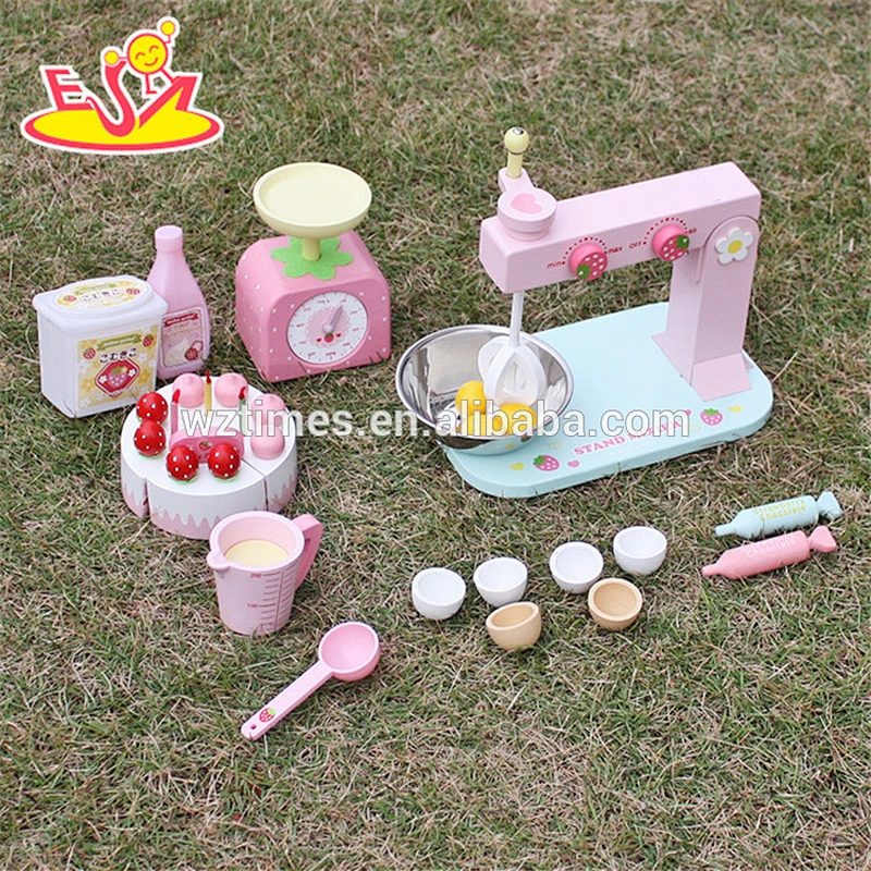 wholesale pretend play pink wooden kids baking set top fashion wooden kids baking set W10D013