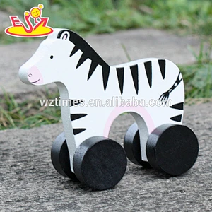 2018 New design wheels wooden zebra toys for kids best sale wooden zebra toys for kids fashion wooden toys for kids W04A316