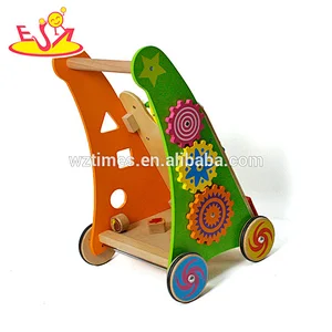 Most popular activity play wooden baby push walker with multi-function W16E084