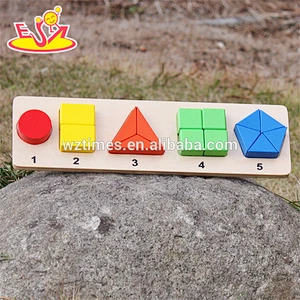 New design mini wooden geometry shape block toy for kids W14A160