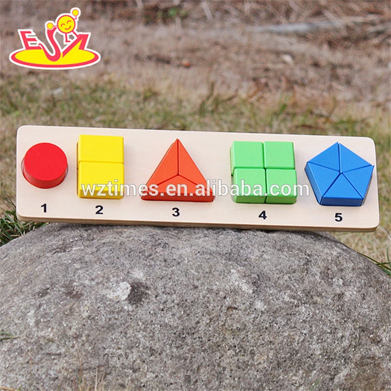 New design mini wooden geometry shape block toy for kids W14A160