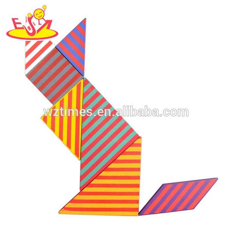 2017 Wholesale best educational toys design kids wooden tangram puzzle W11D004