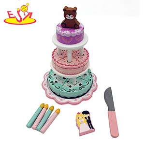 2019 Most popular pretend play wooden birthday cake toy for children W10B310