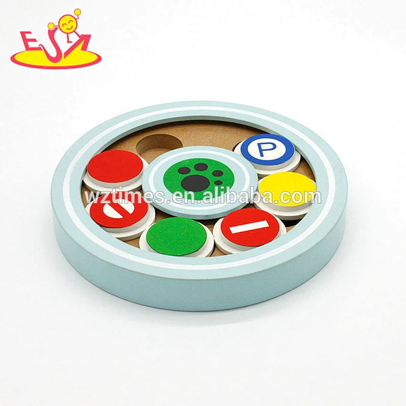 wholesale best fun IQ game feeder hide and seek toys wooden puzzles for cat W06F040