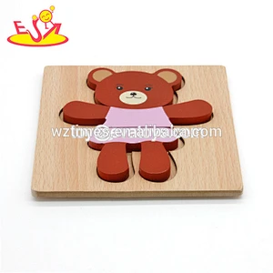 Wholesale hottest farm theme wooden shape puzzle toy for 1 years old baby W14D041