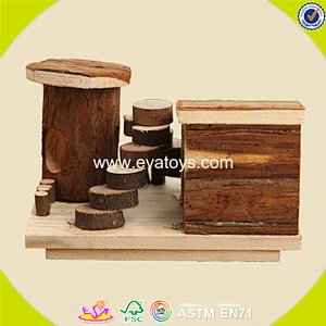 2018 New design wooden mini animal house lovely wooden mini animal house small wooden mini animal house W06F021