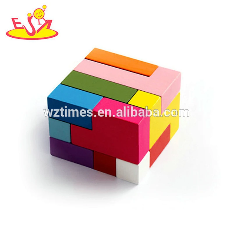 Wholesale hot sale diy shape puzzle toy intelligent 3d wooden Katamino toy for kids W14A188