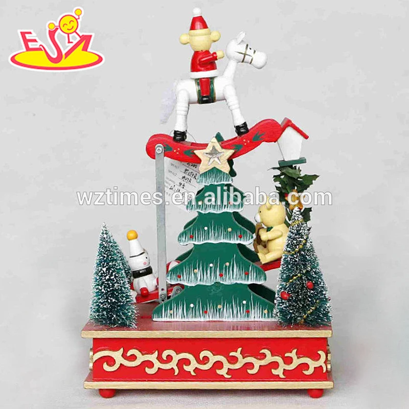 wholesale baby wooden christmas tree music box top fashion kids wooden christmas tree music box W07B013A