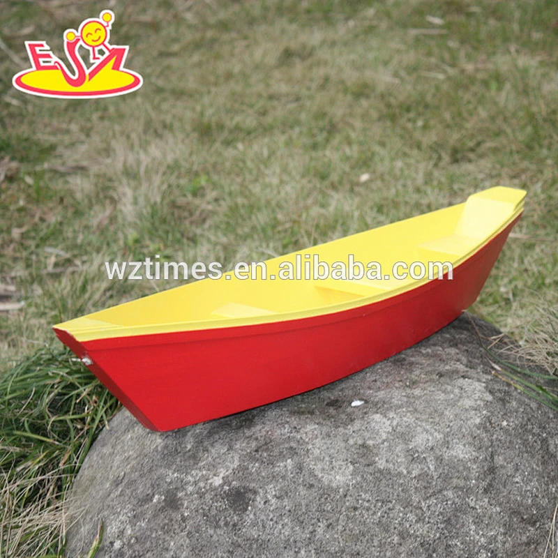 Wholesale attractive low price wooden boat toy bring fun for children W04F002